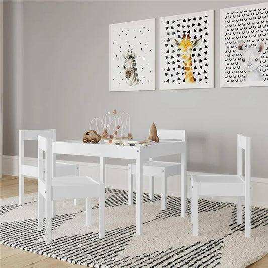 Kids Writing Table: Kids 5 Piece Rectangular Play / Activity Table and Cha