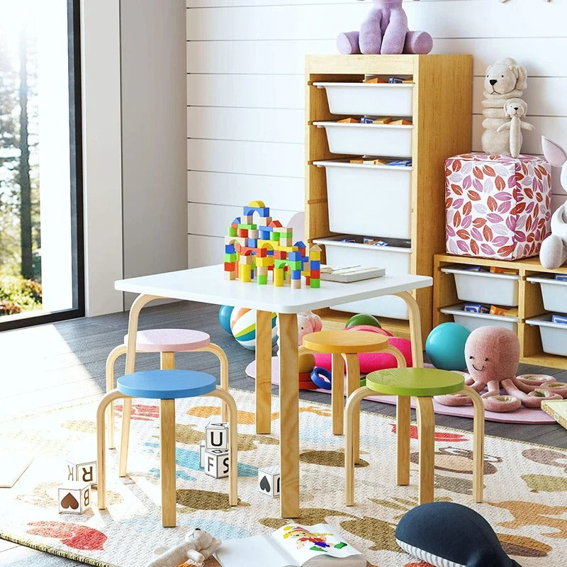 Kids Writing Table: Kids 5 Piece Square Play / Activity Table and Chair Set