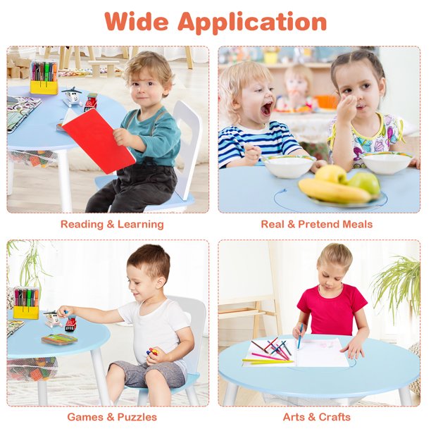 Kids Writing Table: Kids Round Play / Activity Table and Chair Set