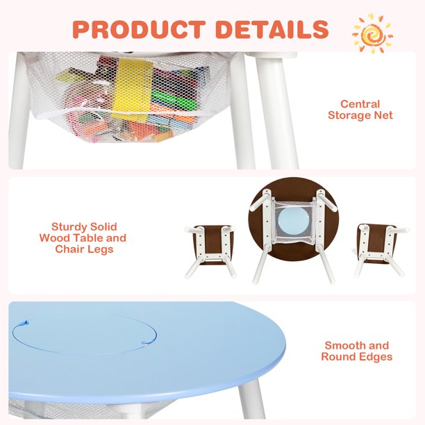 Kids Writing Table: Kids Round Play / Activity Table and Chair Set
