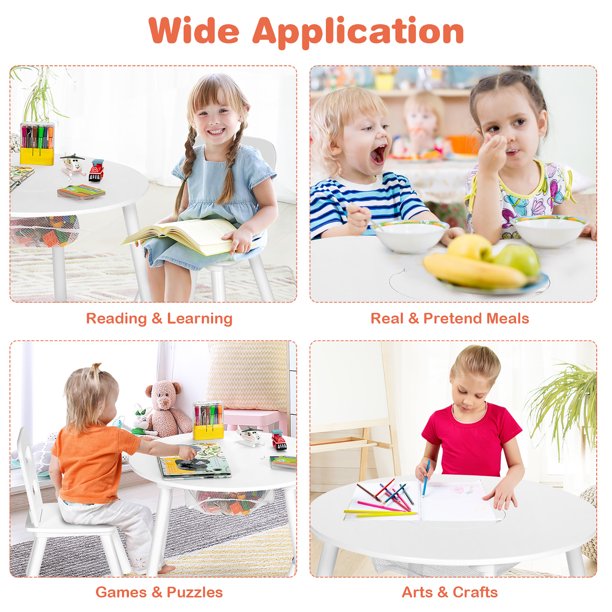 Kids Writing Table: Kids Round Play / Activity Table and Chair Set