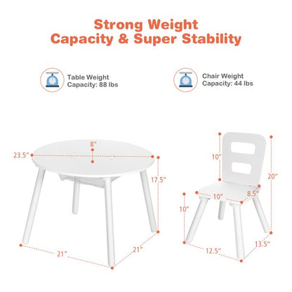 Kids Writing Table: Kids Round Play / Activity Table and Chair Set