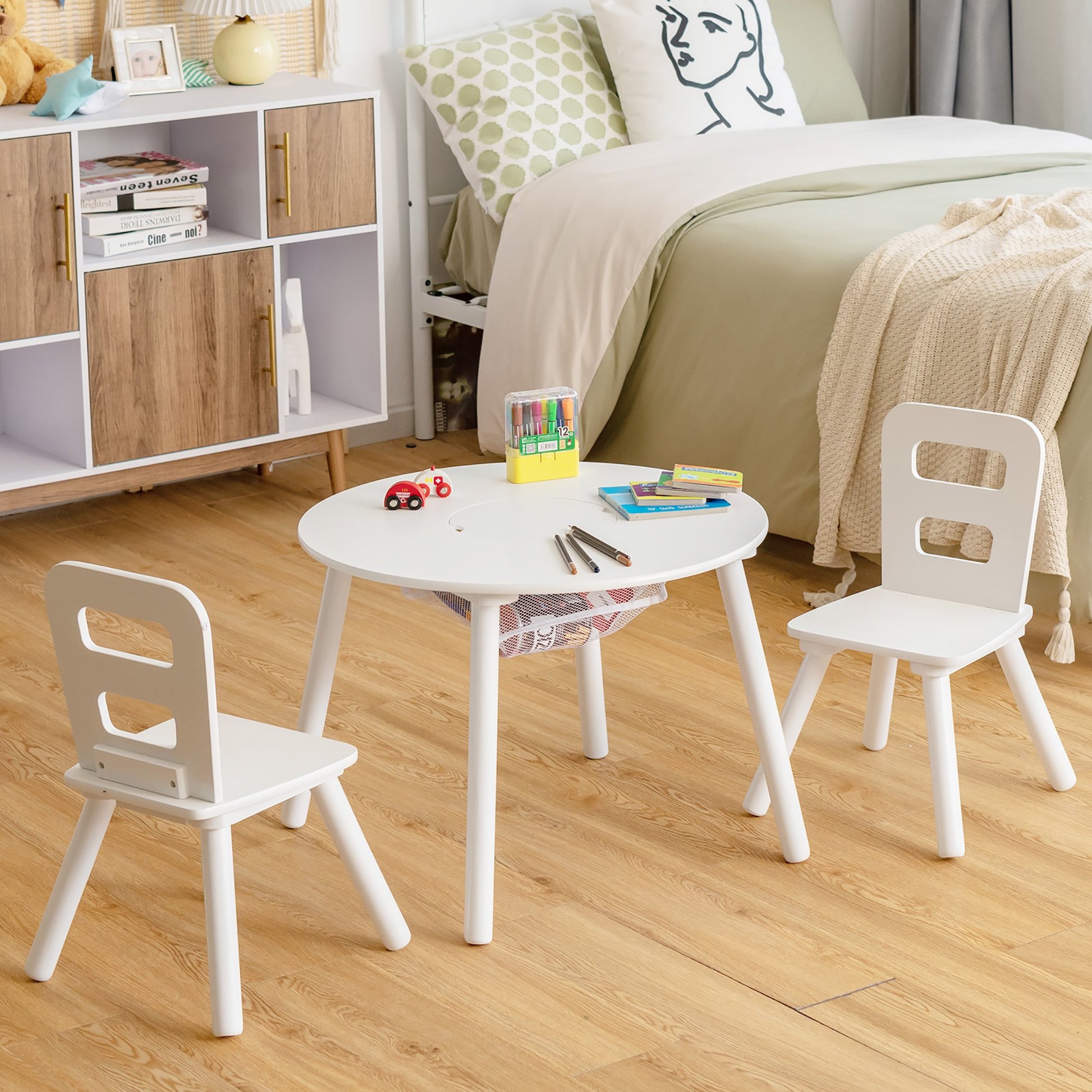 Kids Writing Table: Kids Round Play / Activity Table and Chair Set