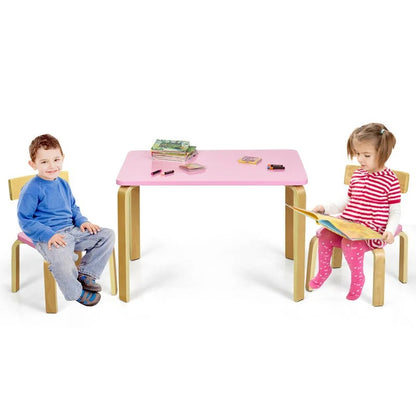 Kids Writing Table: Kids Solid Wood Rectangular Play / Activity Table and Chair Set