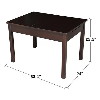Kids Writing Table: Solid Wood Rectangular Play / Activity Table
