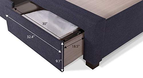 King Size Bed: Charcoal Grey Upholstered Storage Bed
