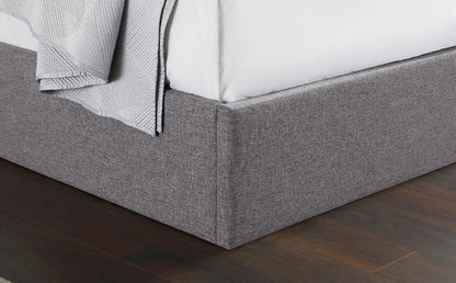King Size Bed: Florce Grey Fabric Double Bed
