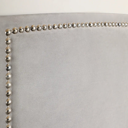 King Size Bed: Grey Velvet King Size Double Bed