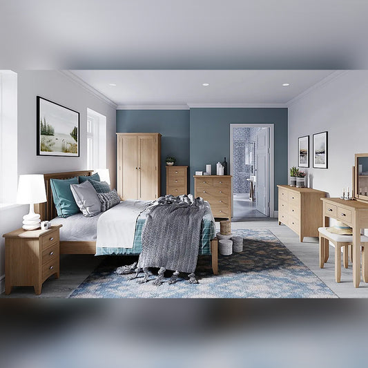 King Size Bed Light Oak Wooden King Size Bed