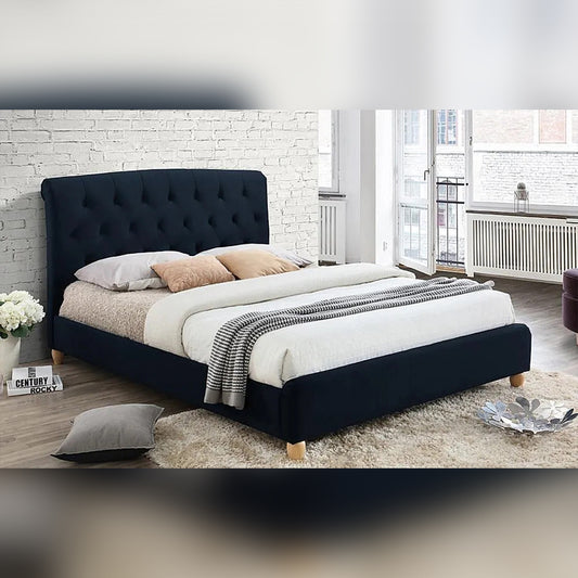 King Size Bed Midnight Blue Velvet King Size Bed