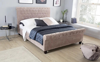 King Size Bed: Charcoal Fabric King Size Double Bed