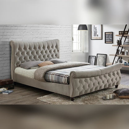 King Size Bed Stone Fabric King Size Bed