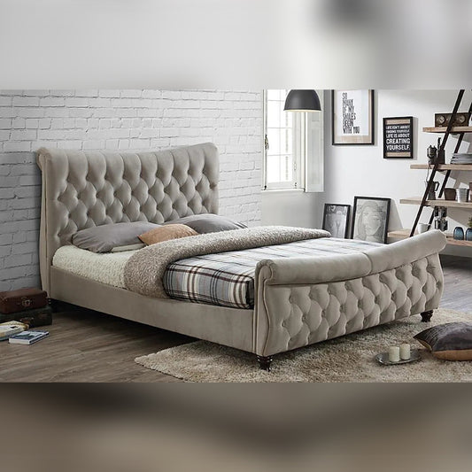 King Size Bed Stone Fabric King Size Bed