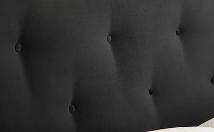 King Size:  Berton Black Velvet Double Bed