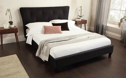 King Size: Peyton Black Velvet King Size Double Bed