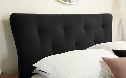 King Size: Peyton Black Velvet King Size Double Bed