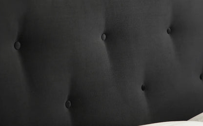 King Size: Peyton Black Velvet King Size Double Bed