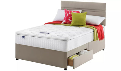 King Size: Sandstone 2 Drawer King Size Divan Bed