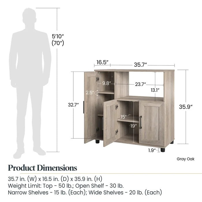 Kitchen Almirah: 36" Wooden Kitchen Pantry