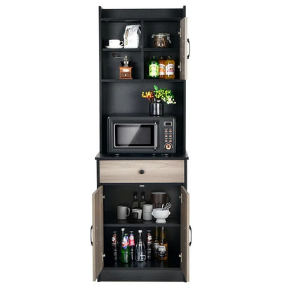 Kitchen Cabinet: 71" Kitchen Buffet Pantry Storage Cabinet