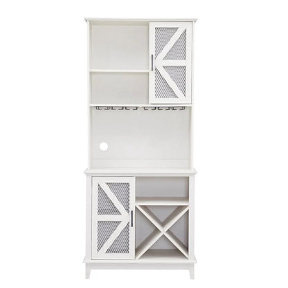 Kitchen Cabinet: 72" Kitchen Pantry Hutch Cabinet(White)