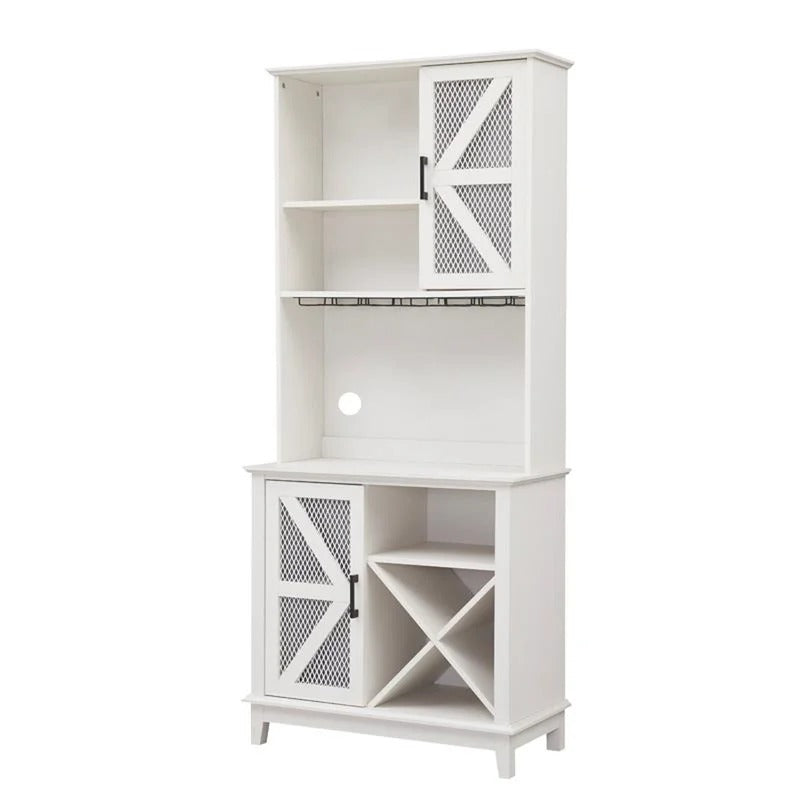 Kitchen Cabinet: 72" Kitchen Pantry Hutch Cabinet(White)