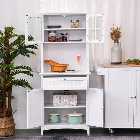 Kitchen Cupboard : DEN 63" Kitchen Cabinet And Pantry