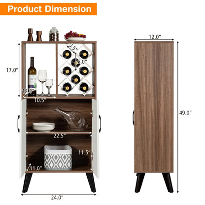 Kitchen Cabinet: Hutch Cabinet With Wine Rack