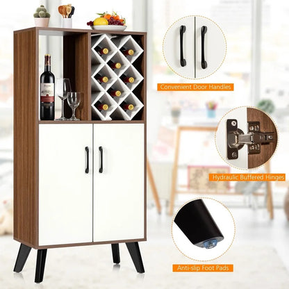 Kitchen Cabinet: Hutch Cabinet With Wine Rack