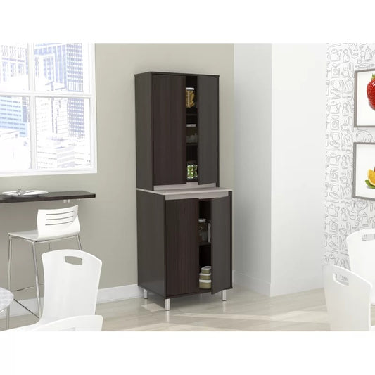 Kitchen Cupboard: 4-Door 71" Kitchen Pantry And Cabinet