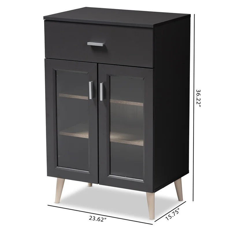 Kitchen Cupboard: Oak Brown Finished Kitchen Cabinet