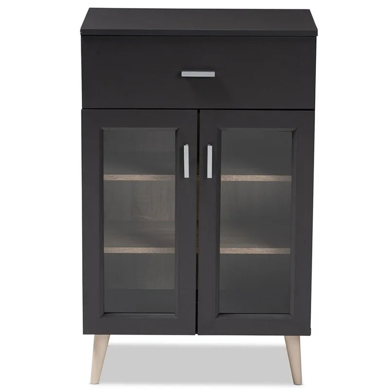 Kitchen Cupboard: Oak Brown Finished Kitchen Cabinet
