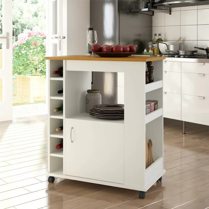 Kitchen Island: 29.6'' Wide Rolling Kitchen Island Table
