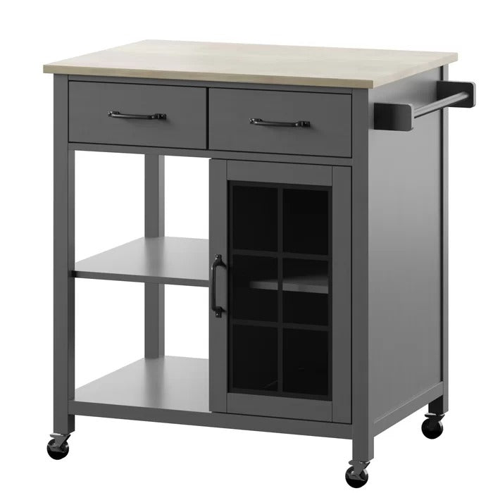Kitchen Island: 32'' Wide Rolling Kitchen Island Table