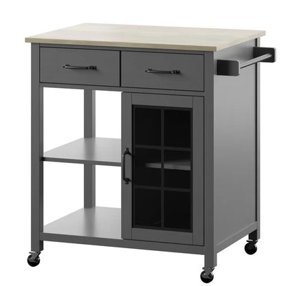 Kitchen Island: 32'' Wide Rolling Kitchen Island Table