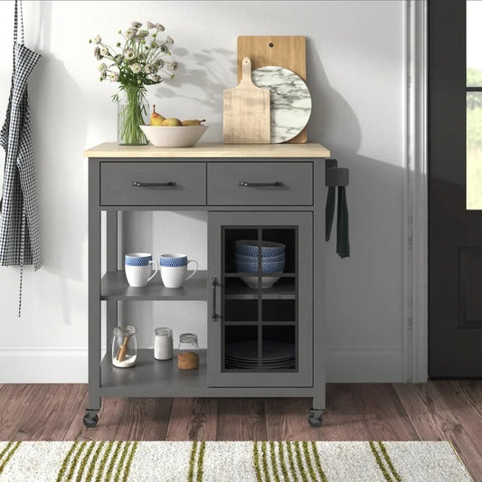 Kitchen Island: 32'' Wide Rolling Kitchen Island Table