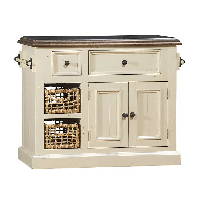 Kitchen Island: 41'' Solid Wood Kitchen Island with Granite Top
