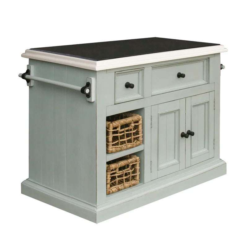 Kitchen Island: 41'' Solid Wood Kitchen Island with Granite Top