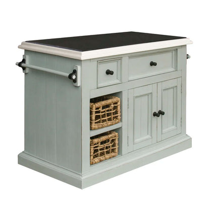 Kitchen Island: 41'' Solid Wood Kitchen Island with Granite Top