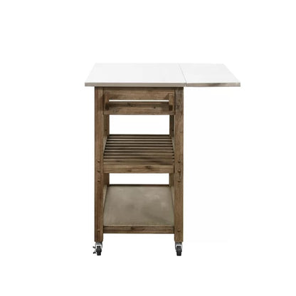 Kitchen Island: 44'' Wide Rolling Kitchen Island Table with Stainless Steel Top