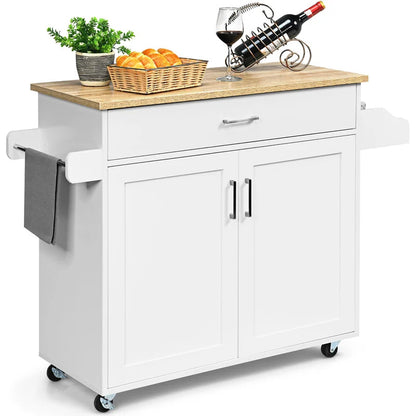Kitchen Island: 45.5'' Kitchen Island with Locking Wheels