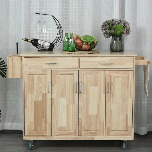 Kitchen Island: 50.75'' Kitchen Island with Locking Wheels