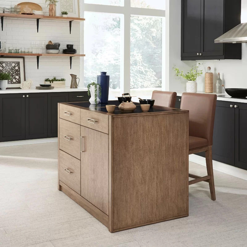 Kitchen Island: 7'' Kitchen Island with Solid Wood Top