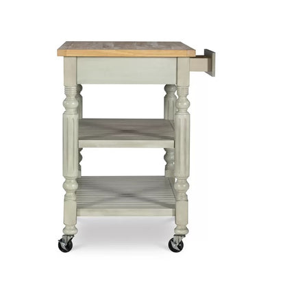Kitchen Island: Rolling Kitchen Island Table with Solid Wood Top