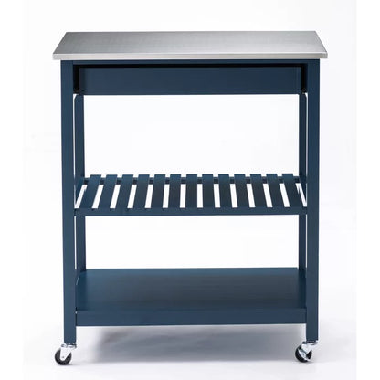 Kitchen Island Table: 30.5'' Wide Rolling Kitchen Cart with Stainless Steel Top