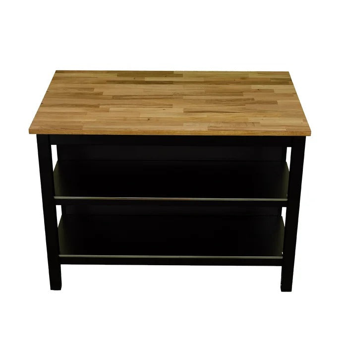 Kitchen Island Table: 49.6'' Wide Kitchen Island with Solid Wood Top