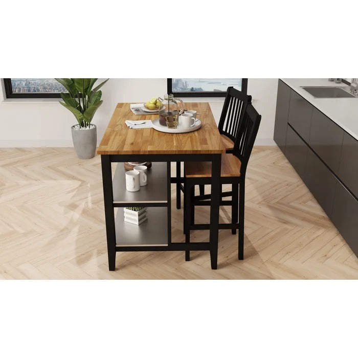 Kitchen Island Table: 49.6'' Wide Kitchen Island with Solid Wood Top