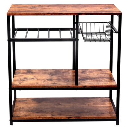 Kitchen Racks: 15.75'' Wood Shelving Kitchen Rack