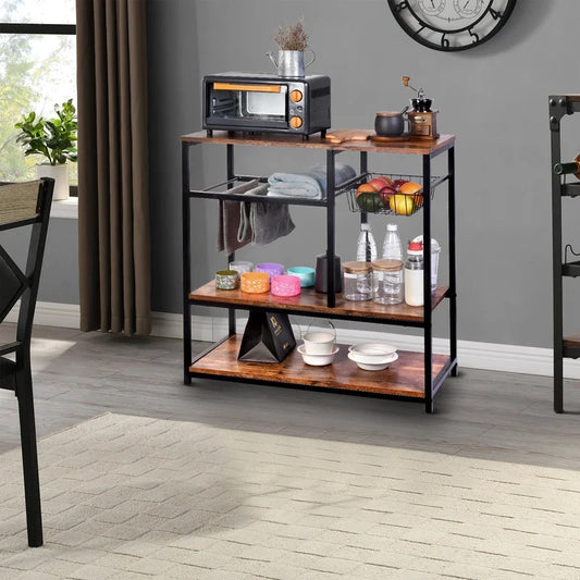 Kitchen Racks: 15.75'' Wood Shelving Kitchen Rack