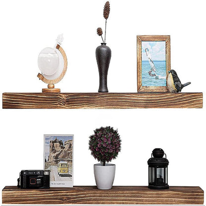 Kitchen Shelves : 2 Piece Pine Solid Wood Floating Shelf (Set of 2)